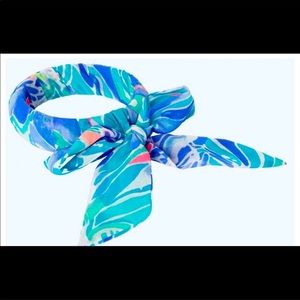 NWT Lilly Pulitzer GWP Fabric Wrapped Bangle Celestial Seas Bow Bracelet